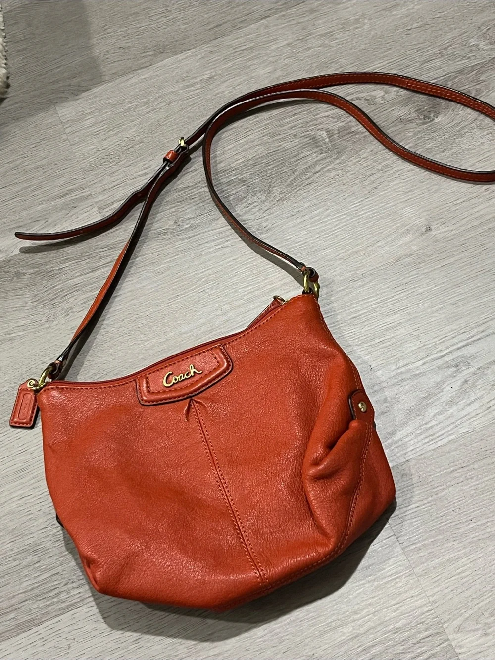 Coach Leather Crossbody Bag in Orange